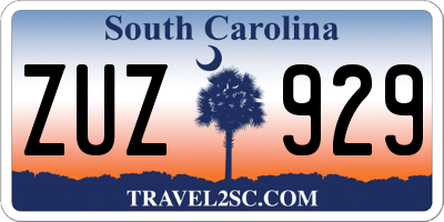 SC license plate ZUZ929