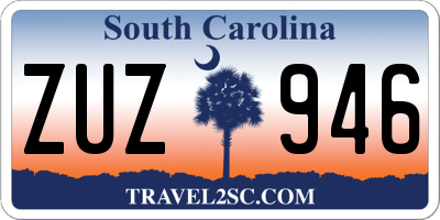SC license plate ZUZ946