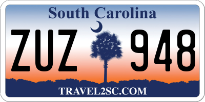 SC license plate ZUZ948