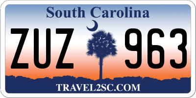 SC license plate ZUZ963