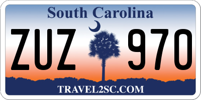 SC license plate ZUZ970