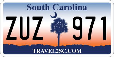SC license plate ZUZ971