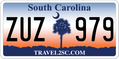 SC license plate ZUZ979