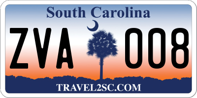 SC license plate ZVA008