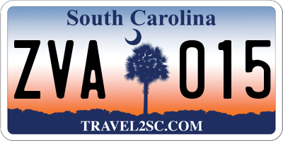 SC license plate ZVA015