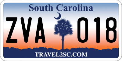 SC license plate ZVA018