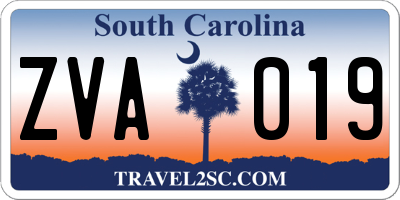 SC license plate ZVA019