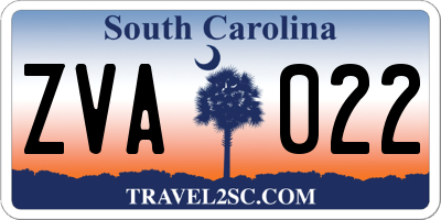 SC license plate ZVA022
