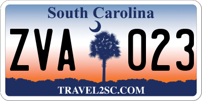 SC license plate ZVA023