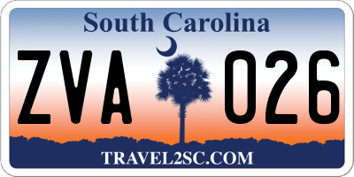 SC license plate ZVA026