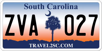 SC license plate ZVA027