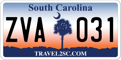 SC license plate ZVA031
