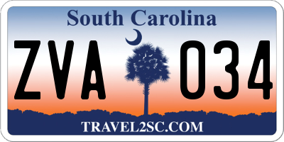 SC license plate ZVA034