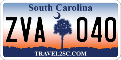 SC license plate ZVA040