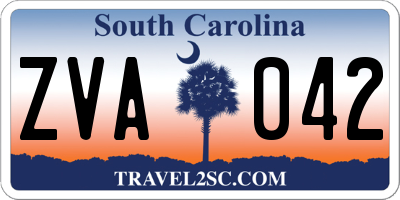 SC license plate ZVA042