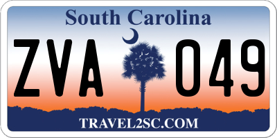 SC license plate ZVA049