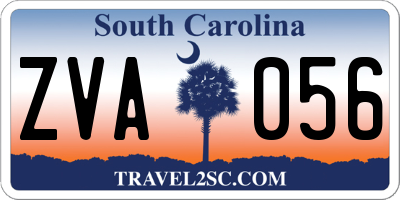 SC license plate ZVA056