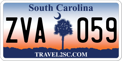 SC license plate ZVA059