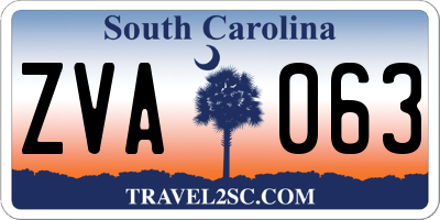 SC license plate ZVA063