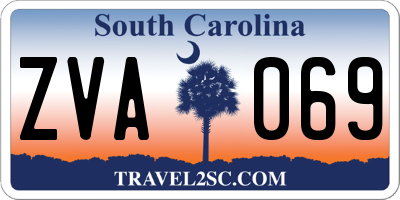 SC license plate ZVA069