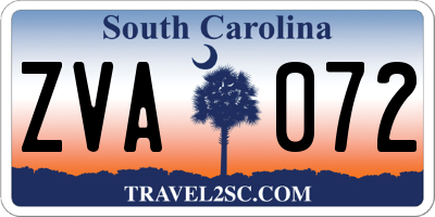 SC license plate ZVA072