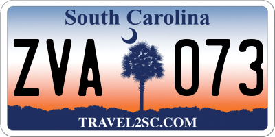 SC license plate ZVA073