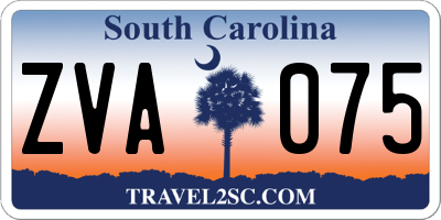 SC license plate ZVA075