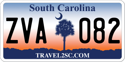 SC license plate ZVA082