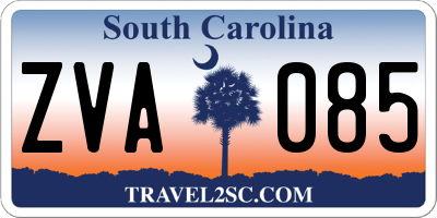 SC license plate ZVA085