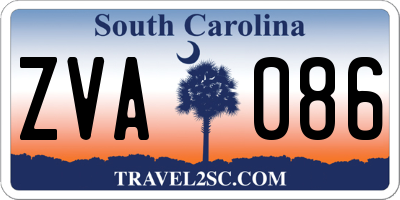 SC license plate ZVA086