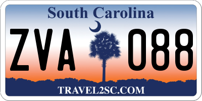 SC license plate ZVA088