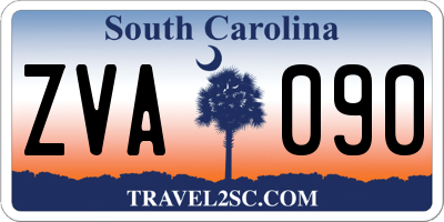 SC license plate ZVA090