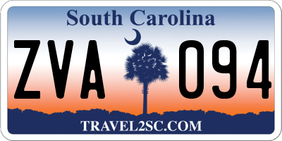 SC license plate ZVA094
