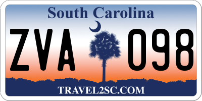 SC license plate ZVA098