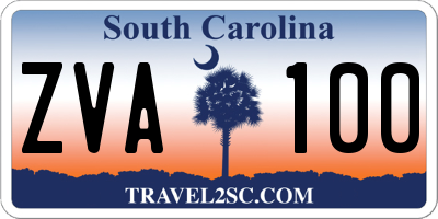 SC license plate ZVA100