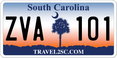 SC license plate ZVA101