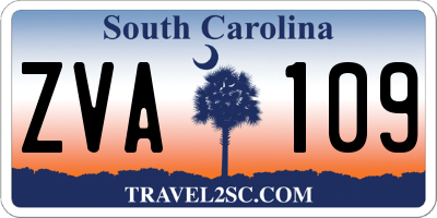 SC license plate ZVA109