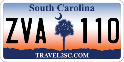 SC license plate ZVA110