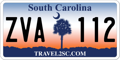 SC license plate ZVA112