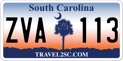 SC license plate ZVA113