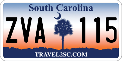SC license plate ZVA115