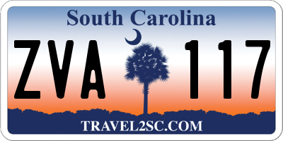 SC license plate ZVA117