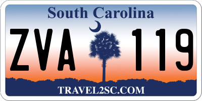 SC license plate ZVA119