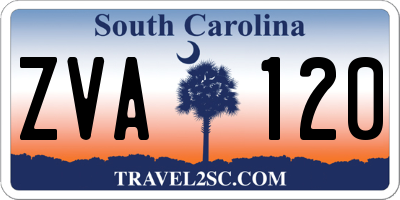 SC license plate ZVA120