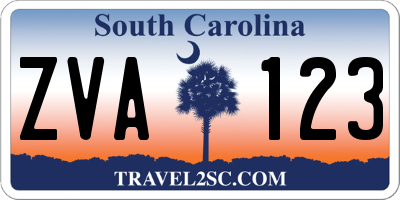 SC license plate ZVA123