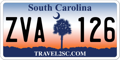 SC license plate ZVA126