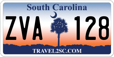 SC license plate ZVA128