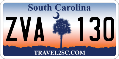 SC license plate ZVA130