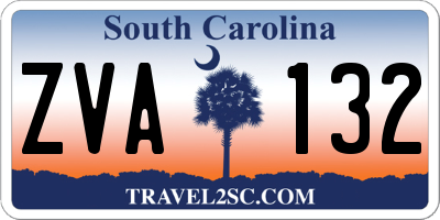 SC license plate ZVA132