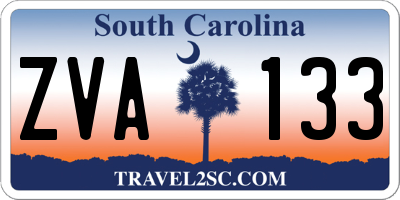 SC license plate ZVA133
